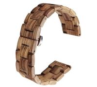 THBGTCNQ Bracelet de montre en bois, fermoir pliant en acier inoxydable à dégagement rapide, bracelet de rechange universel(Brown,21mm)