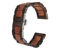 THBGTCNQ Bracelet de montre en bois, fermoir pliant en acier inoxydable à dégagement rapide, bracelet de rechange universel(Black red,21mm)