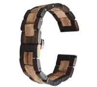 THBGTCNQ Bracelet de montre en bois, fermoir pliant en acier inoxydable à dégagement rapide, bracelet de rechange universel(Black brown,20mm)