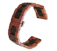 THBGTCNQ Bracelet de montre en bois, fermoir pliant en acier inoxydable à dégagement rapide, bracelet de rechange universel(Red black,20mm)