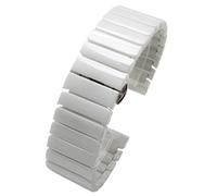 THBGTCNQ Bracelet de Montre en céramique à dégagement Rapide, Boucle déployante en Acier Inoxydable, Unisexe(White,22mm)