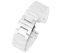 THBGTCNQ Bracelet de montre en céramique et métal, 12mm, 14mm, 15mm, 16mm, 18mm, 20mm, 22mm, for hommes et femmes, blanc, noir, or, Rose(4102-White,14mm)
