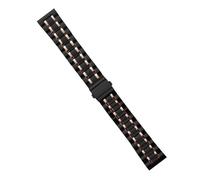 THBGTCNQ Bracelet de montre en métal 22 mm, bracelet de rechange universel, boucle déployante en acier inoxydable(Black rosegold)