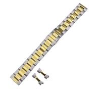 THBGTCNQ Bracelet de Montre en métal, Boucle déployante en Acier Inoxydable, Sangle Universelle à dégagement Rapide(Silver Gold_15mm)