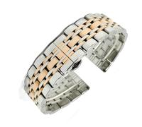 THBGTCNQ Bracelet de montre unisexe en acier inoxydable de 18 mm et 22 mm(Silver rose gold,24mm)