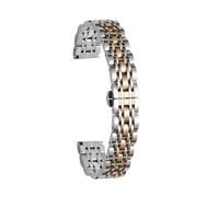 THBGTCNQ Bracelet de Montre Universel en Acier Inoxydable avec Boucle déployante en métal(Silver Rose Gold,14mm)