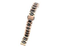 THBGTCNQ Bracelet de Montre Universel en Acier Inoxydable et céramique, Boucle déployante en métal à dégagement Rapide(Rose Gold Black_17mm)