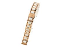 THBGTCNQ Bracelet de Montre Universel en Acier Inoxydable et céramique, Boucle déployante en métal à dégagement Rapide(Rose Gold White_12mm)