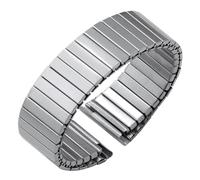 THBGTCNQ Bracelet élastique en métal 22 mm en acier inoxydable for montre, accessoires, bracelet argenté et noir, sangles de remplacement universelles(Silver,22MM_S)