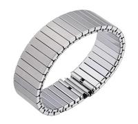 THBGTCNQ Bracelet élastique extensible en acier inoxydable 14 mm, 16 mm, 18 mm, 20 mm, 22 mm for montre intelligente, hommes et femmes, accessoires de bracelet extensible en métal(Silver,20MM_S)
