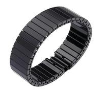 THBGTCNQ Bracelet élastique extensible en acier inoxydable 14 mm, 16 mm, 18 mm, 20 mm, 22 mm for montre intelligente, hommes et femmes, accessoires de bracelet extensible en métal(Black,20MM_L)
