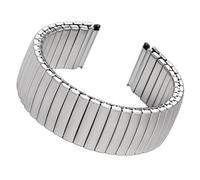THBGTCNQ Bracelet en acier inoxydable 18mm 20mm, élastique en métal extensible, Bracelet de remplacement universel for hommes et femmes(Silver,18mm)