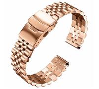 THBGTCNQ Montre en Acier Inoxydable avec Bracelet à Boucle déployante à dégagement Rapide(Rose-Gold_18mm)