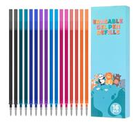 Thboxes 16 Pcs Recharges Stylos Effaçables Compatibles avec Legami, 0.7 mm Encre Thermosensible 8 Couleurs Mines de Rechange pour Stylo Effaçable Fournitures Scolaires et de Bureau, Hauteur 13 cm