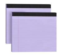 Thboxes 2 Pack Wide Legal Pads 11 x 9.5 Inch Landscape Note Pads - Assorted Color Paper Purple College Ruled Perforated Pages, 60 Sheets for Classrooms Offices Home To-Do Lists and Study Notes
