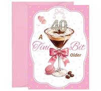 Thboxes Carte d'anniversaire expresso martini, cadeau d'anniversaire amusant pour femme, carte de vœux avec enveloppe pour amie, sœur, fille, épouse, petite amie