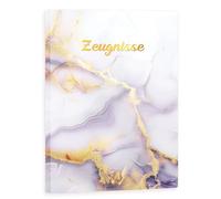 Thboxes Protège-documents A4 avec 40 pochettes transparentes, classeur de documents pour filles, garçons, adultes, cadeau pour bulletins scolaires, certificats, diplômes, notes (Marbre blanc-violet)