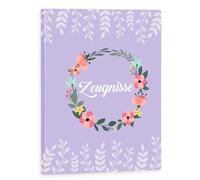 Thboxes Protège-documents A4 avec 40 pochettes transparentes, classeur pour bulletins scolaires fille garçon adultes, cadeau pour diplômes certificats témoignages (Lila, motif couronne)