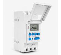 THC15A Horloge Programmable Programmateur Tableau Electrique Minuterie | Numérique Programmes AC220 V Interrupteur Horloge Digitale Modulaire avec Grand LCD Écran Hebdomadaire sur Rail DIN (Gris)