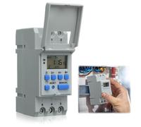 THC15A Programmateur Électrique Horaire Hebdomadaire, LCD Numérique Interrupteur Commutateur de Minuterie, Relais Minuterie Programmable pour l'Éclairage Public et Les Appareils Ménagers 200-240V