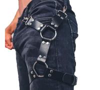 Thcbme Harnais pour homme - Ceinture - Jambe - Cuisse - Poitrine - Jarretière - Cuir - Punk Gothique Festival Rave Club Halloween - Accessoires de fête, 1, taille unique