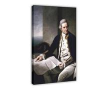 THCTCA Impression sur toile Portrait Von Captain James Cook Gemälde Von - Décoration murale pour salon, chambre à coucher - Style cadre - 20 x 30 cm