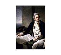 THCTCA Impression sur toile Portrait Von Captain James Cook Gemälde Von - Décoration pour chambre à coucher, bureau, chambre - Cadeau - Sans cadre - 60 x 90 cm