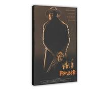 THCTCA Unforgiven 1992 Clint Eastwood Poster sur toile avec cadre Motif japonais Chirashi Filmplakat 20 x 30 cm