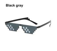 ThDPLife-Lunettes de Soleil Mosaïque Amusantes,Pixel Noir,Retro Gamer Robot,ixd'Anniversaire,Cosplay Favors,Design - Noir Gris