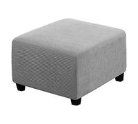Thdsubb Housse De Fauteuil à Oreilles Couverture De Fauteuil Housse Ottomane Housses De Pouf Housse De Repose-Pieds Jacquard (Gris Clair,Ottoman Square XL)