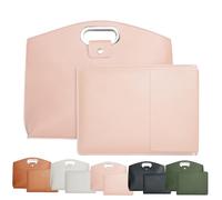 The 2-Piece Set Sophisticated Business Waterproof Leather Laptop&Tote Set,14-16 Inch Women's Laptop Bag,As Mouse Pad (Pink)