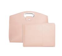 The 2-Piece Set: Sophisticated Business Waterproof Leather Laptop & Tote Set,14-16" Work Tote Bag Briefcase for Women (Pink)