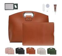 The 2-Piece Set: Sophisticated Business Waterproof Leather Laptop & Tote Set, Large Capacity, 14-16in Bag for Laptops Cases, as Christmas Gifts, Waterproof, Lightweight (Brown)