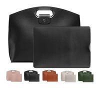 The 2-Piece Set: Sophisticated Business Waterproof Leather Laptop & Tote Set, Large Capacity, 14-16in Bag for Laptops Cases, as Christmas Gifts, Waterproof, Lightweight (Black)