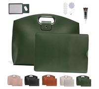 The 2-Piece Set: Sophisticated Business Waterproof Leather Laptop & Tote Set, Large Capacity, 14-16in Bag for Laptops Cases, as Christmas Gifts, Waterproof, Lightweight (Green)