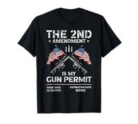 The 2nd Amendment is My Gun Permit AR15 Drapeau américain T-Shirt