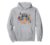 The 3rd Grade Adventure: Space & Science Fun, 3e année Sweat à Capuche, Unisexe pour Adultes, Gris Chiné, S