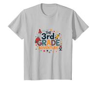 The 3rd Grade Adventure: Space & Science Fun, 3e année T-Shirt, Enfant, Argent, 6 Ans