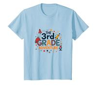 The 3rd Grade Adventure: Space & Science Fun, 3e année T-Shirt, Enfant, Bleu Céleste, 10 Ans