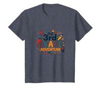 The 3rd Grade Adventure: Space & Science Fun, 3e année T-Shirt, Enfant, Bleu Chiné, 6 Ans