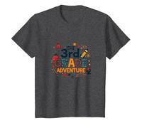 The 3rd Grade Adventure: Space & Science Fun, 3e année T-Shirt, Enfant, Chiné Foncé, 10 Ans