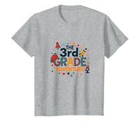 The 3rd Grade Adventure: Space & Science Fun, 3e année T-Shirt, Enfant, Gris Chiné, 6 Ans