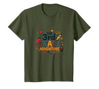 The 3rd Grade Adventure: Space & Science Fun, 3e année T-Shirt, Enfant, Olive, 6 Ans