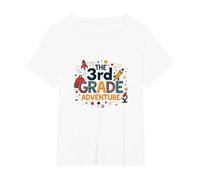 The 3rd Grade Adventure: Space & Science Fun, 3e année T-Shirt, Femme Grandes Tailles, Blanc, 2X