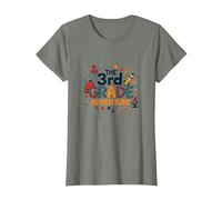 The 3rd Grade Adventure: Space & Science Fun, 3e année T-Shirt, Femme, Vert Kaki chiné, S
