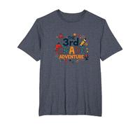 The 3rd Grade Adventure: Space & Science Fun, 3e année T-Shirt, Homme Grandes Tailles, Bleu Chiné, 4X Tall