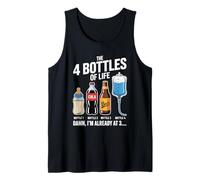 The 4 Bottles Of Life Bière Bouteille Célébration Alcool Fun Débardeur