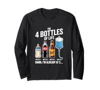 The 4 Bottles Of Life Bière Bouteille Célébration Alcool Fun Manche Longue