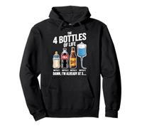 The 4 Bottles Of Life Bière Bouteille Célébration Alcool Fun Sweat à Capuche