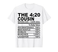 The 420 Cousin Dope Soul Nutrition Fact Funny Weed Men T-Shirt Graphique avec Valeur